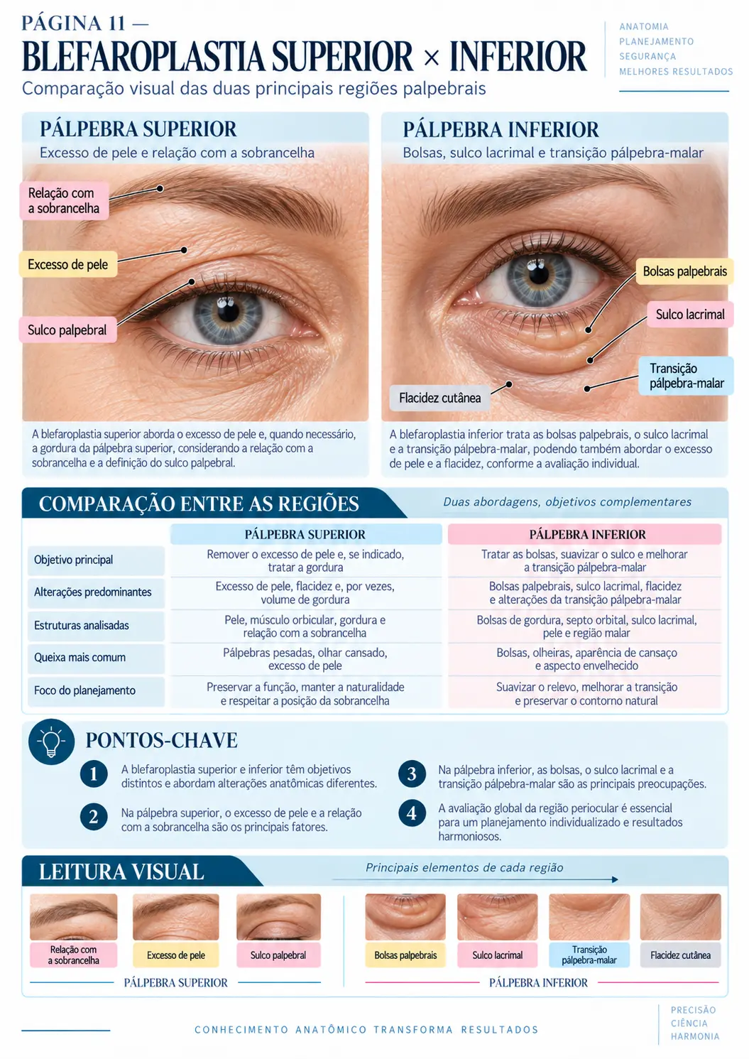 Página do BLEPH MAP: Blefaroplastia Superior × Inferior